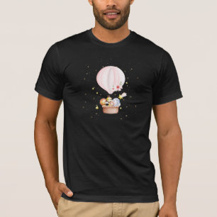 T-shirt Safari Bébé Animaux En Chemise Balloon Rose À Air