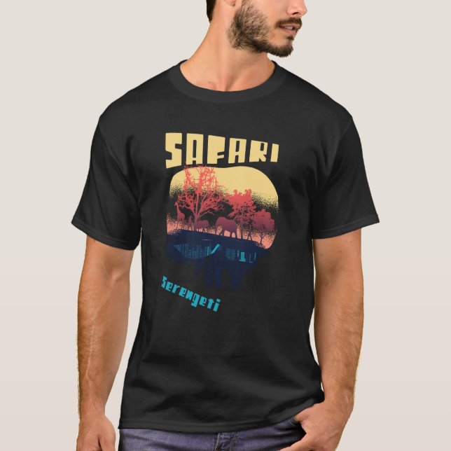 T-shirt Safari Serengeti Parc National Afrique Tanzanie Bi (Devant)