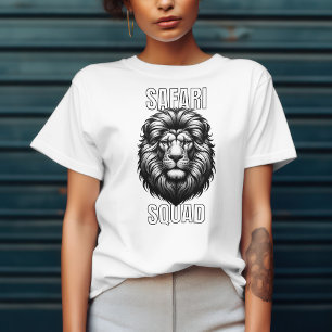 T-shirt Safari Squad African Lion Head Zoo Aventure