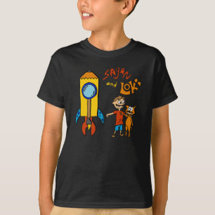 T-shirt Sagan et pièce en t noire de Rocket de Loki