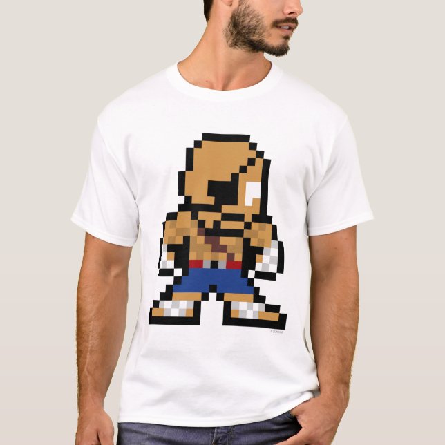 T-shirt Sagat à 8 bits (Devant)