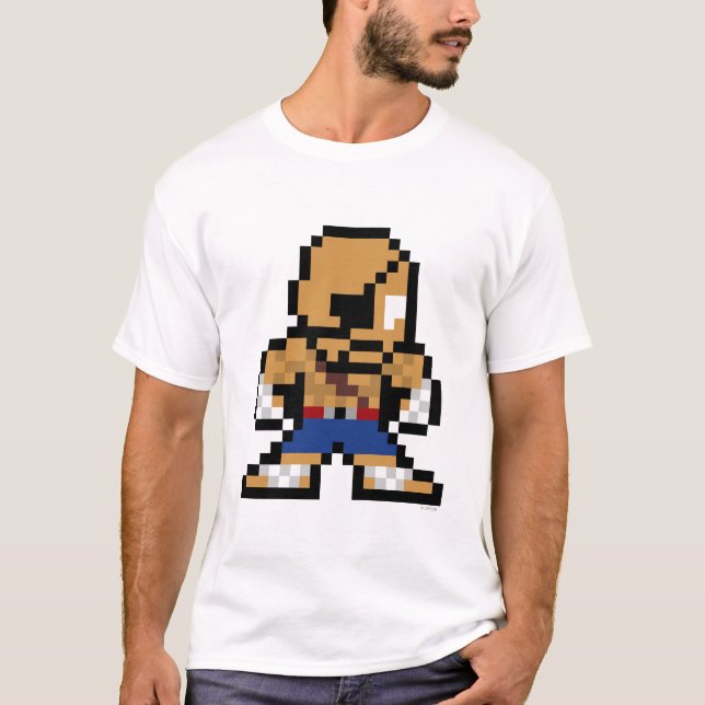 T-shirt Sagat à 8 bits (Devant)
