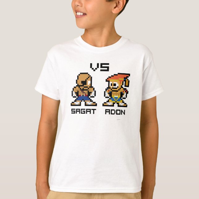 T-shirt Sagat VS Adon 8 bits (Devant)