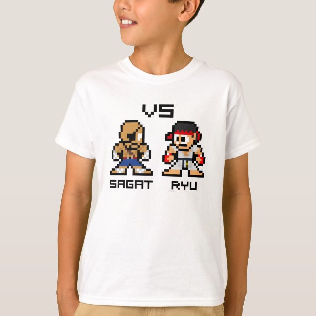 T-shirt Sagat VS Ryu 8 bits (Devant)