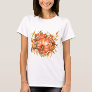 T-shirt Sage Green & Orange Citrouille Bounty Thanksgiving