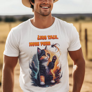 T-shirt Sagesse De Féline Tranquille : Moins De Discussion