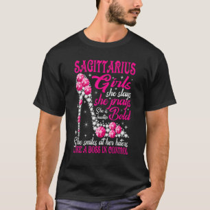 T-shirt Sagittarius Girl Like a Boss in Control losange sh