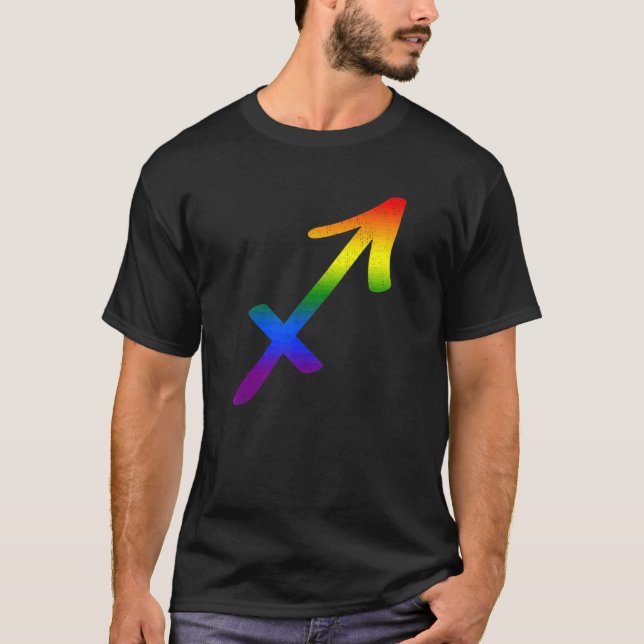 T-shirt Sagittarius Lgbt Symbole Zodiaque Lgbt Rainbow Pri (Devant)