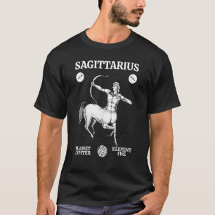 T-shirt Sagittarius Planète Jupiter Élément Feu