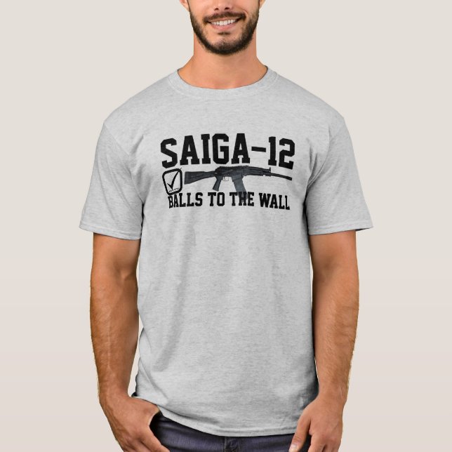 T-shirt Saiga 12 - Boules au mur (Devant)