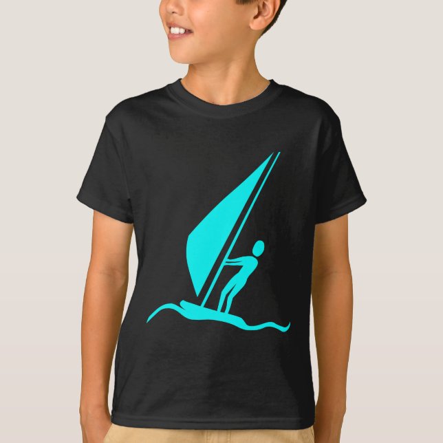 T-shirt Sailboarding - Cyan (Devant)