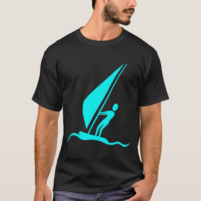 T-shirt Sailboarding - Cyan (Devant)