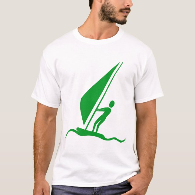 T-shirt Sailboarding - Vert Gris (Devant)