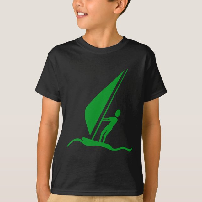 T-shirt Sailboarding - Vert Gris (Devant)