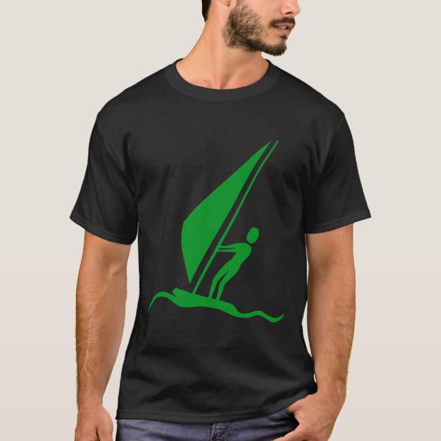 T-shirt Sailboarding - Vert Gris (Devant)