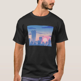 T-shirt Sailor Moon Ville Paysage classique