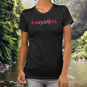 T-shirt S'aimer Soi Valeur Rose Typographie Blanche