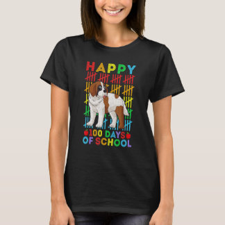 T-shirt Saint Bernard Chien Enseignant Élève Heureux 100 J