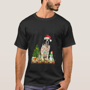 T-shirt Saint Bernard Chien Santa Chapg Chien de Noël Ligh