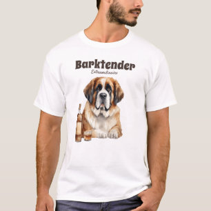 T-shirt Saint Bernard Dog Barktender Extraordinair