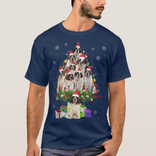 T-shirt Saint Bernard Jeu de Noël Lumières Drôle Chien Noë