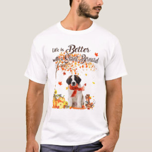 T-shirt Saint Bernard Maple Tree Thanksgiving Day mignon c