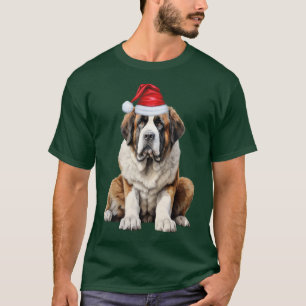 T-shirt Saint Bernard Santa Amoureux des Chiens Noël Drôle