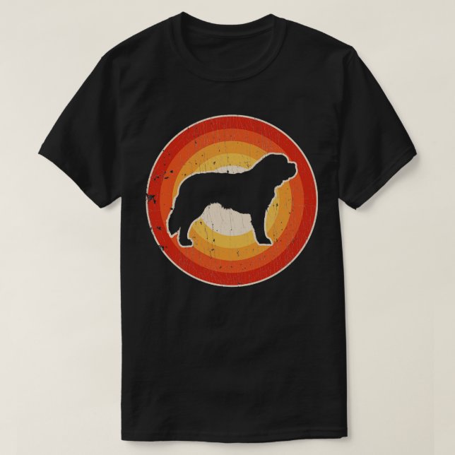 T-shirt Saint Bernard Sunset Rétro pour Hommes Femmes Garç (Design devant)