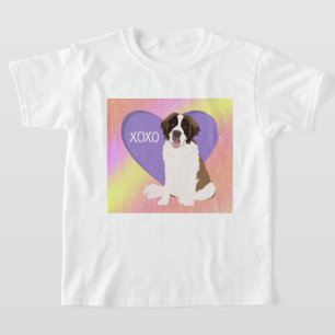 T-shirt Saint Bernard Valentines Jour XOXO