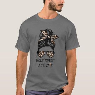 T-shirt Saint-Esprit Activé Black Maman Vie Leopard Messy