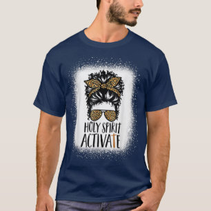 T-shirt Saint-Esprit Activer Maman Noire Leopard Messy Bun