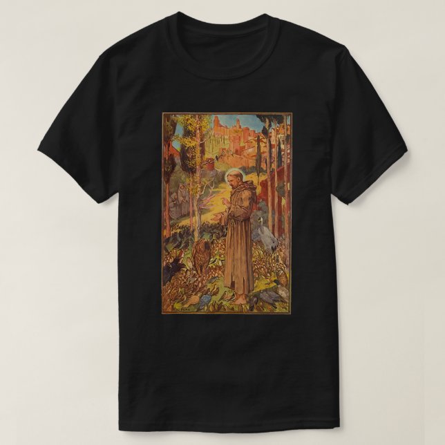 T-shirt Saint François d'Assise Patron d'Art Saint des Ani (Design devant)