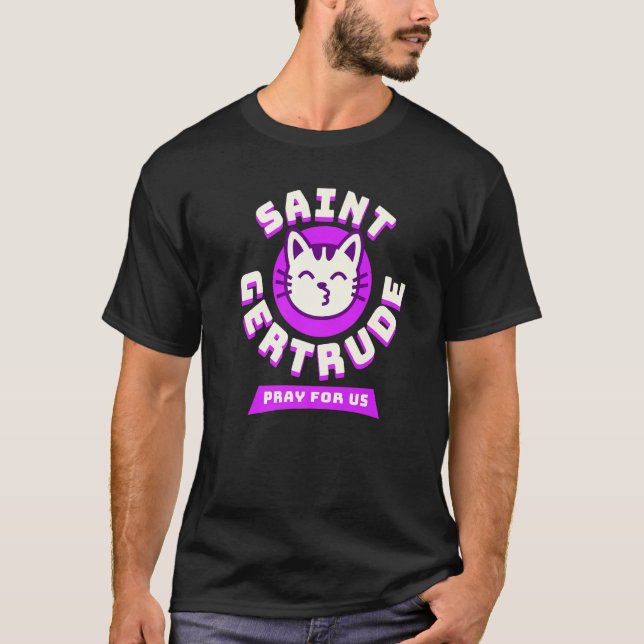 T-shirt Saint Gertrude de Nivelles Grand Patron Saint des  (Devant)