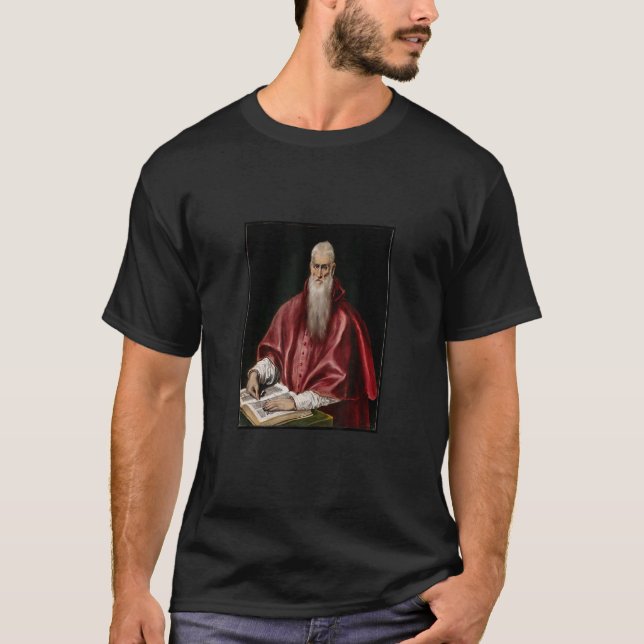 T-shirt Saint Jérôme Comme Scholar Par El Greco Peinture (Devant)