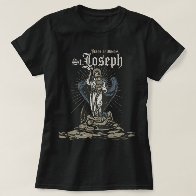 T-shirt Saint Joseph Catholique Saint Joseph Terreur des d (Design devant)