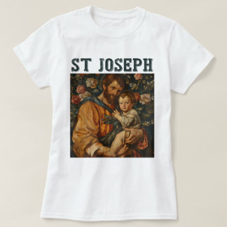 T-shirt Saint-Joseph et Jésus-Bébé catholique traditionnel
