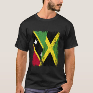 T-shirt Saint-Kitts-et-Nevis Jamaïque Demi Drapeau