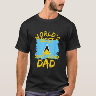 T-shirt Saint Lucian Papa Monde le meilleur père de Sainte