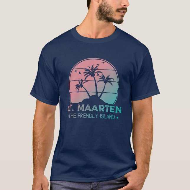 T-shirt Saint-Martin | Sint Martin Retro Gradient (Devant)