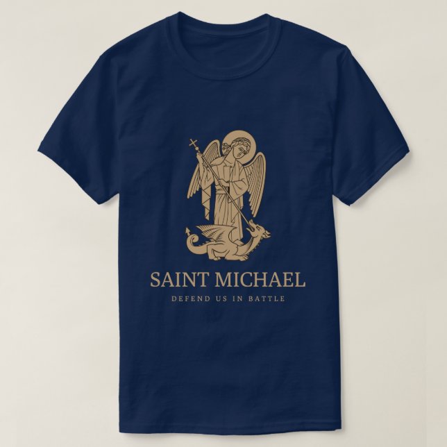 T-shirt Saint Michael nous défend au combat (Design devant)