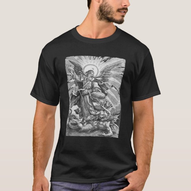 T-shirt Saint Michel L'Archange Catholique Angel Warr (Devant)