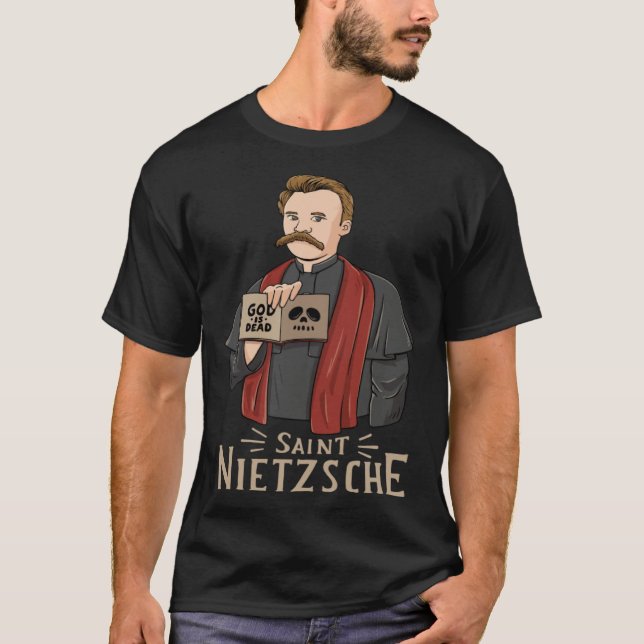T-shirt Saint Nietzsche for a Philosophy Student (Devant)
