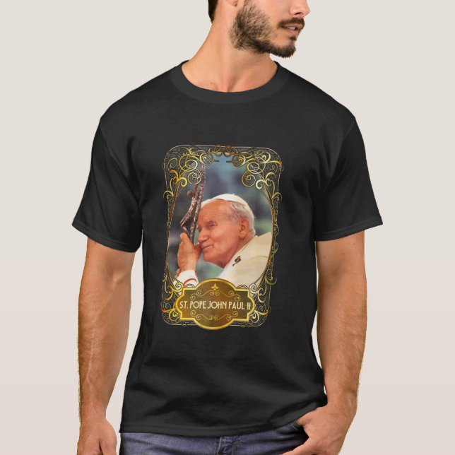 T-shirt Saint Pape Jean-Paul II Croix catholique Saint pol (Devant)