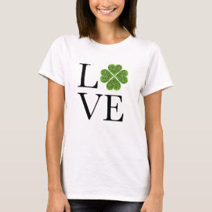 T-shirt Saint Patrick   Amour   shamrock de parties scinti