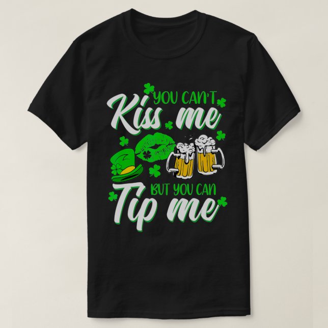 T-shirt Saint-Patrick Fête Chanceuse Shamrock Serveuse Bar (Design devant)