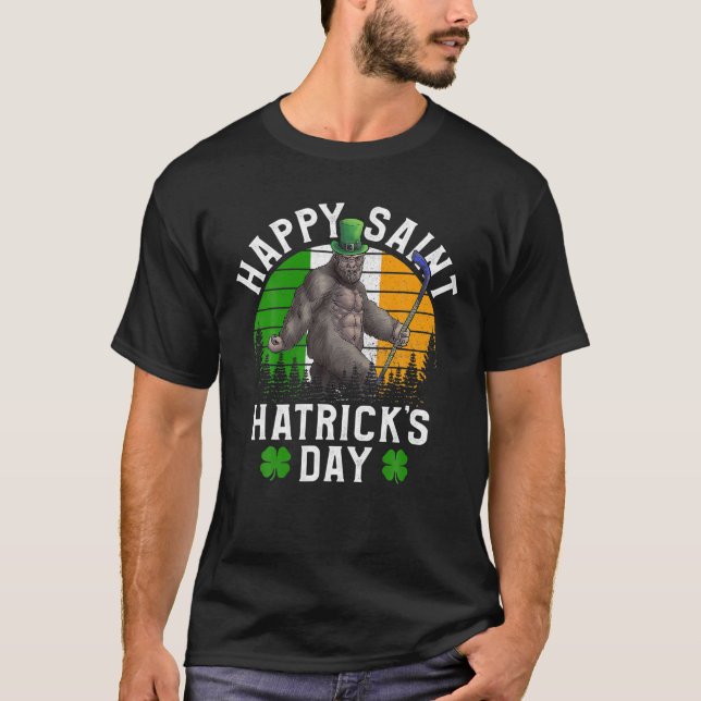 T-shirt Saint Patrick Hockey Joyeux Saint Hatrick's Day (Devant)