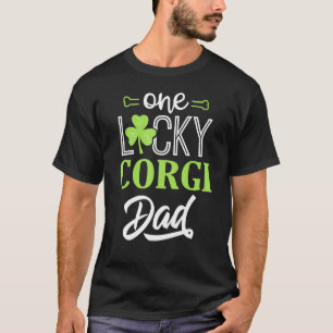 T-shirt Saint-Patrick Hommes Un Chanceux Corgi Chien Papa