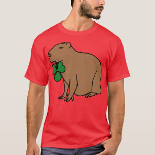 T-shirt Saint Patricks Day Capybara avec Shamrock
