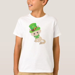 T-shirt Saint Patrick's Day Chat, Leprechaun Casquette, Cl