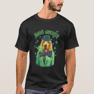 T-shirt Saint Patrick's Day Cocker Chien Shamrock Clover